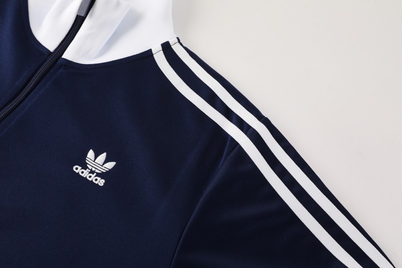 2025 Adidas Original Navy Full Hoodie Zipper Jacket +Long Pants