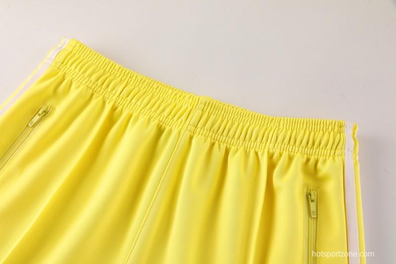 2025 Adidas Original Yellow Full Hoodie Zipper Jacket +Long Pants