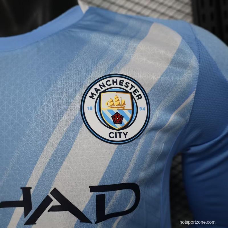 Player Version 25/26 Manchester City Home Long Sleeve Jersey