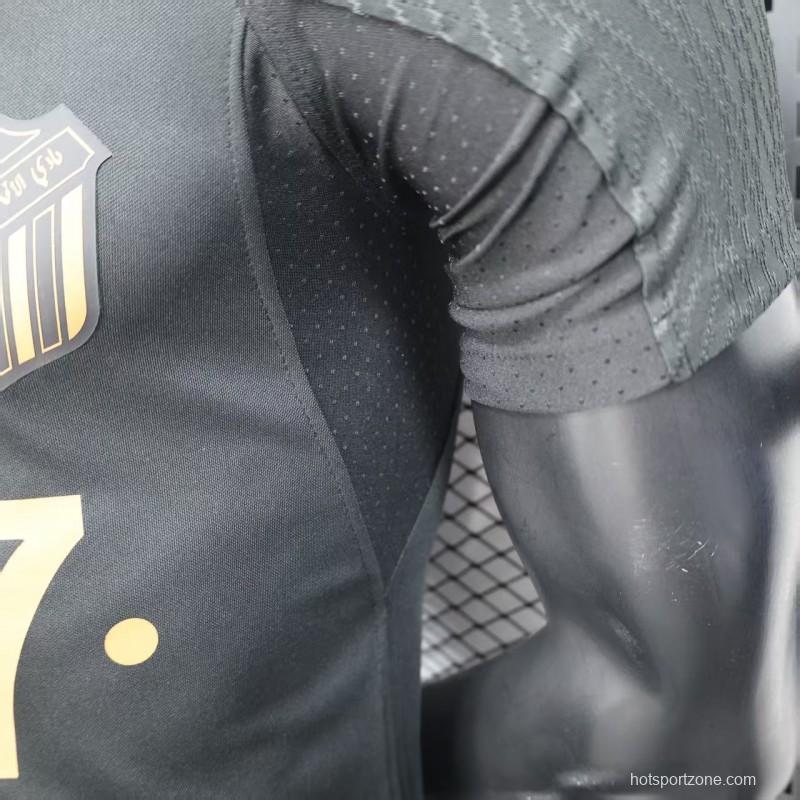Player Version 25/26 Al-Ahli Black Champion Jersey With Golden Sponsor