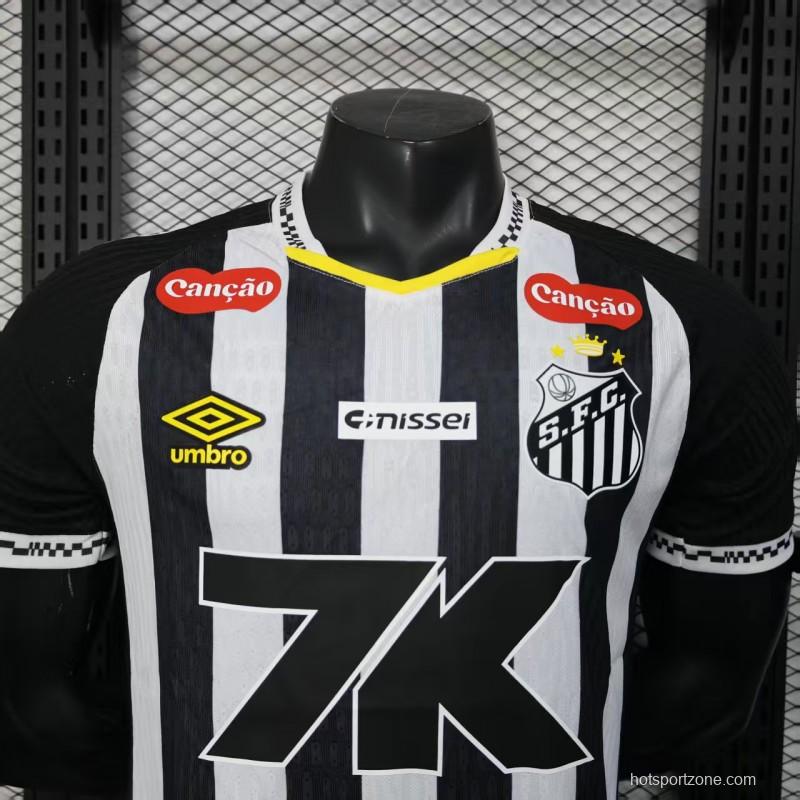 Player Version 25/26 Santos Away Jersey With Full Sponsors