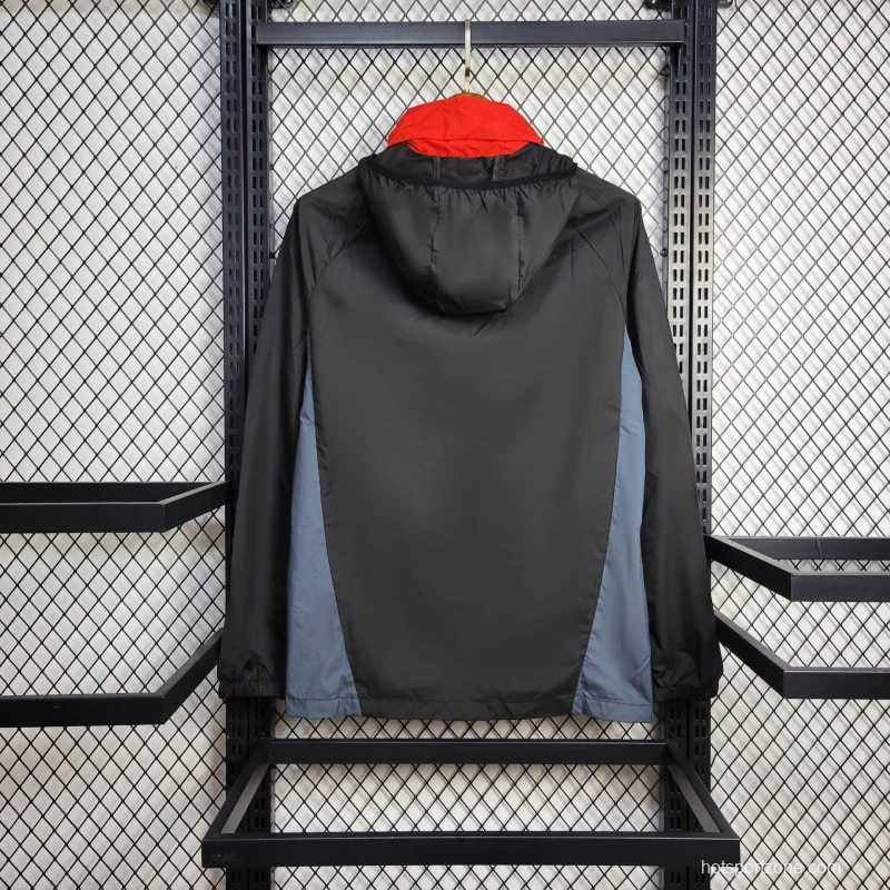 25/26 Manchester United Jacket Black Windbreaker