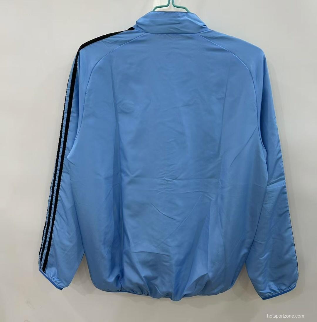 25/26 Boca Juniors Light Blue/Beige with Floral Pattern Reversible Windbreaker