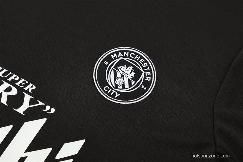 25/26 Manchester City Black with XS Short Sleeve+Soccer Shorts