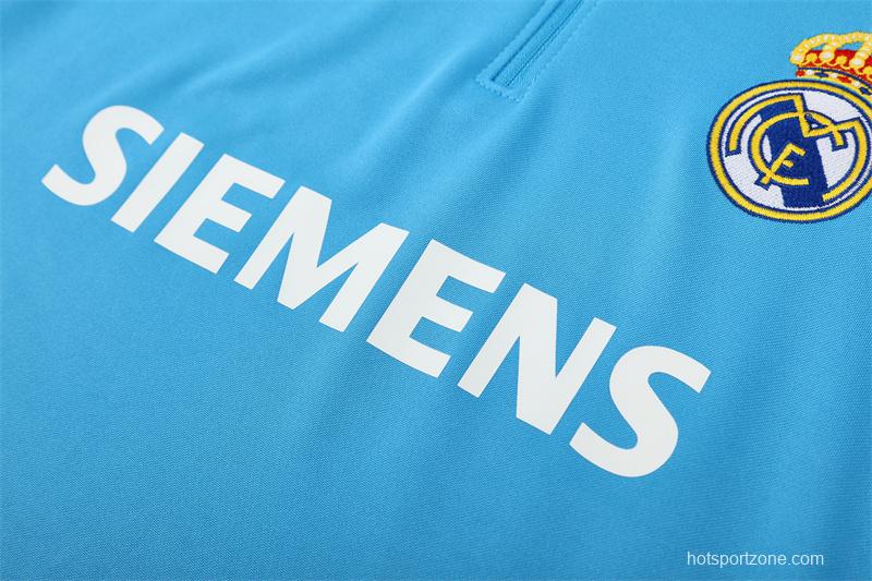 Retro 05/06 Real Madrid Light Blue Half Zipper Jacket