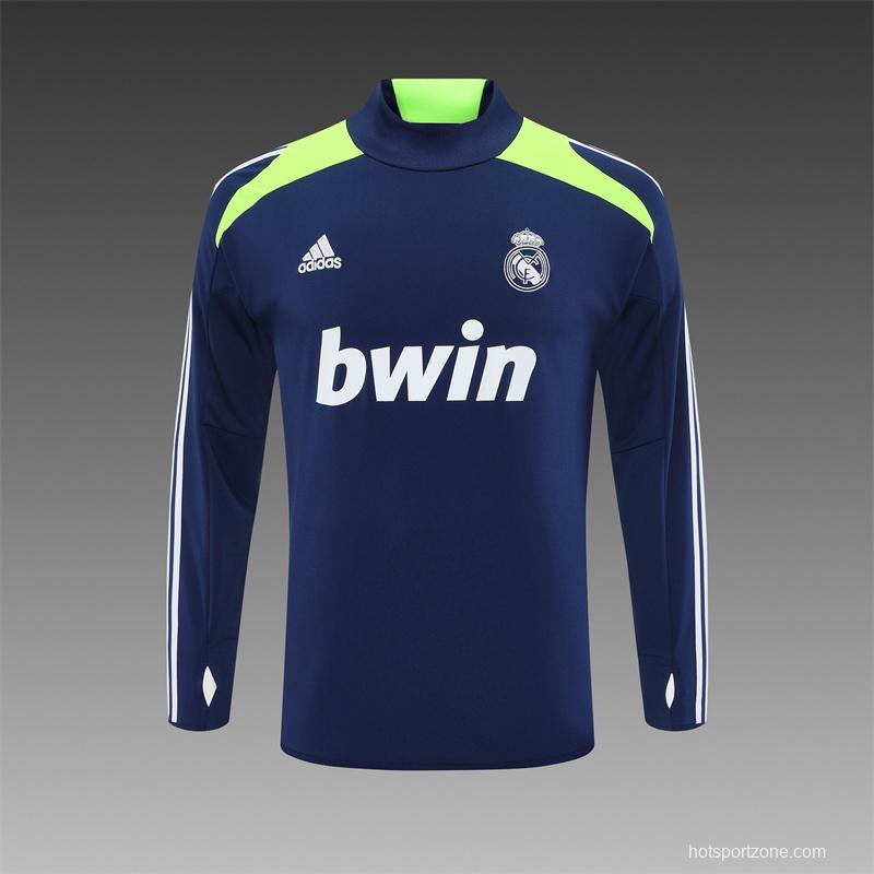 Retro 12/13 Real Madrid Royal Blue Half Zipper Jacket