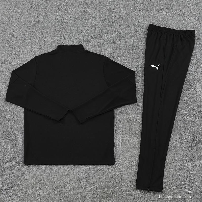 25/26 Manchester City Black Half Zipper Jacket+Long Pants