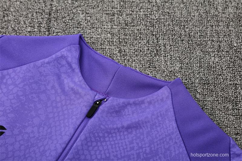 25/26 Barcelona Purple Joint Edition Half Zipper Jacket+Long Pants
