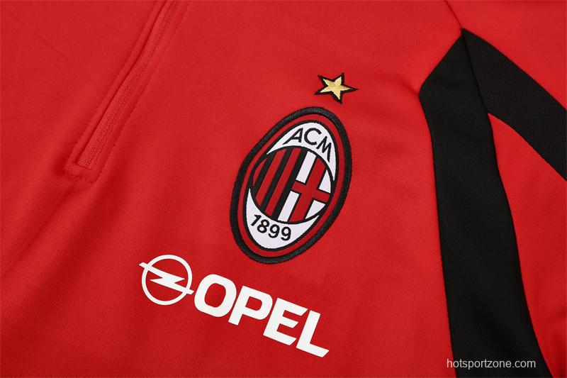 Retro 05/06 AC Milan Red Half Zipper Jacket+Long Pants