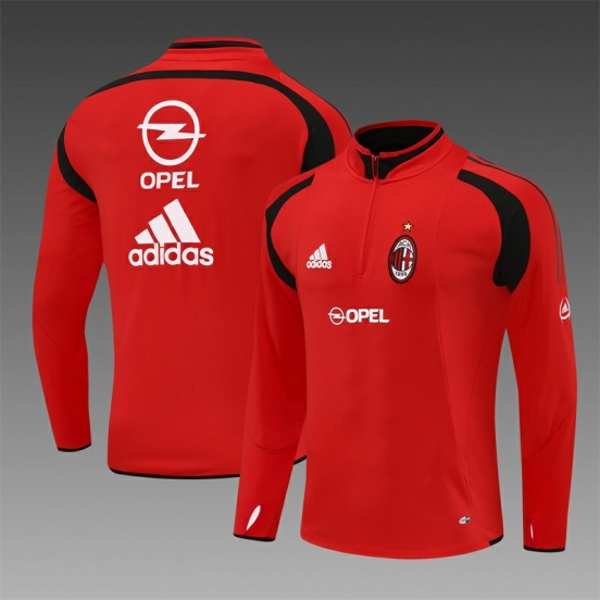Retro 04/05 AC Milan Red Half Zipper Jacket+Long Pants