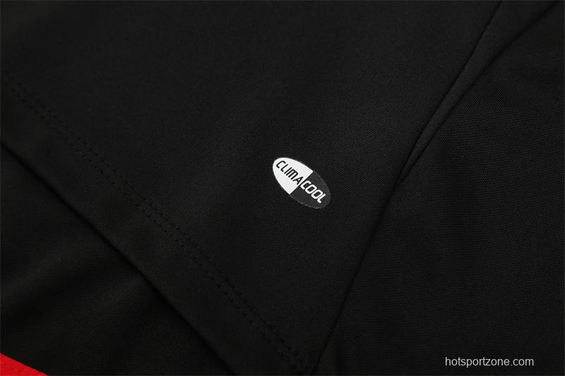 Retro 04/05 AC Milan Black Half Zipper Jacket+Long Pants