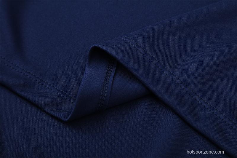 Retro 05/06 Real Madrid Royal Blue Half Zipper Jacket+Long Pants