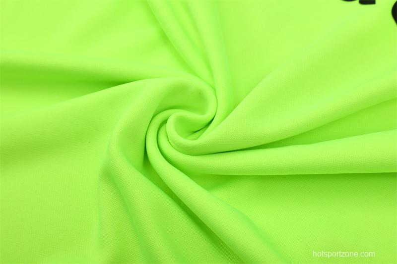 Retro 15/16 Real Madrid Fluorescent Green Half Zipper Jacket