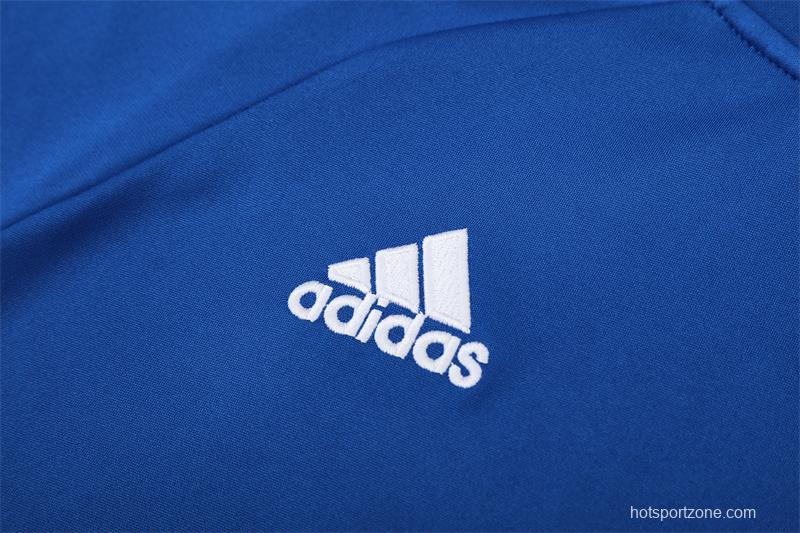 Retro 13/14 Real Madrid Color Blue Half Zipper Jacket