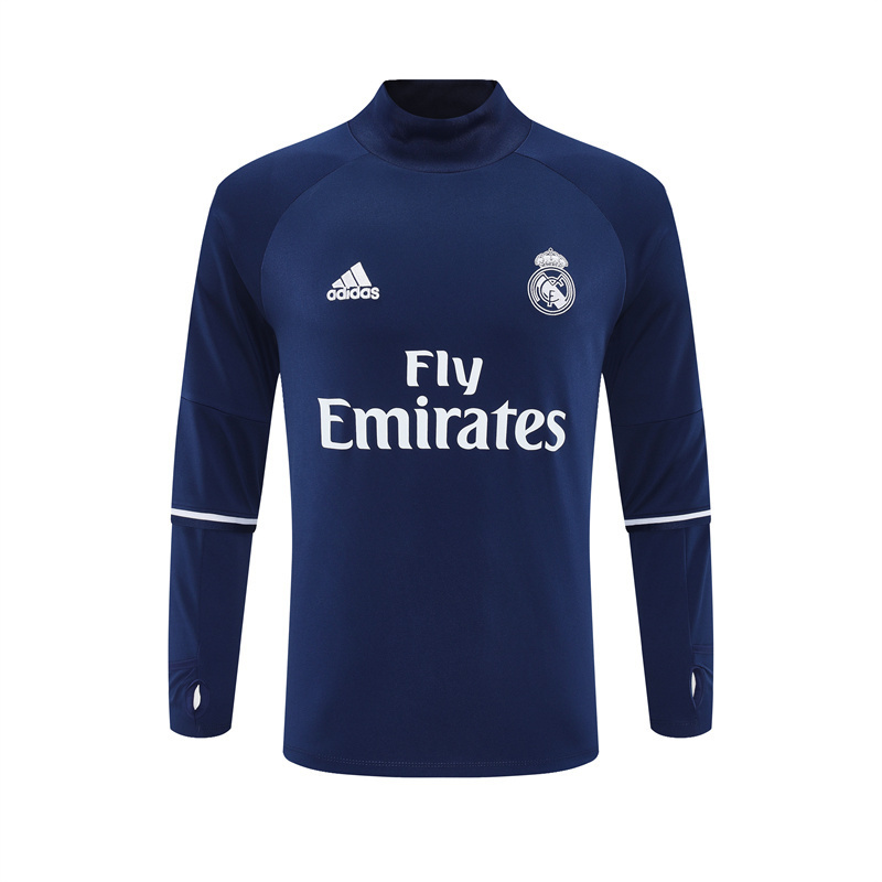 Retro 16/17 Real Madrid Royal Blue Half Zipper Jacket
