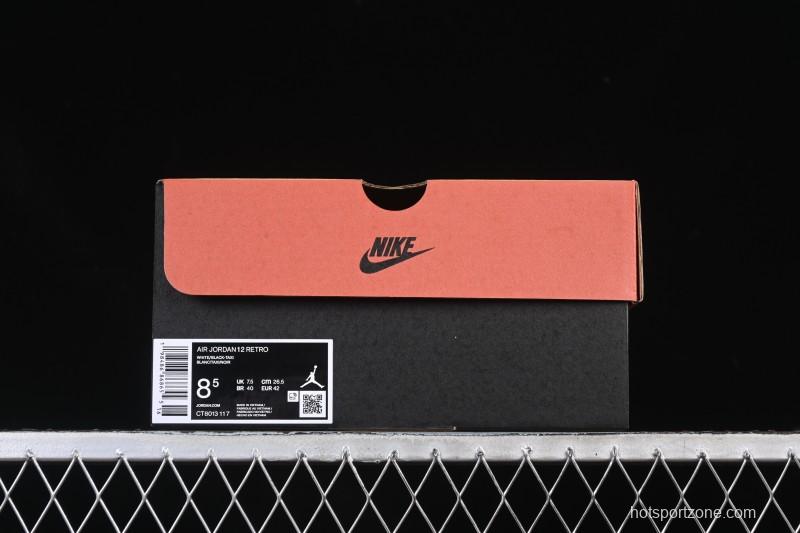 Nike Air Jordan 12 Retro Taxi Gold Buckle Basketball Shoes - CT8013-117