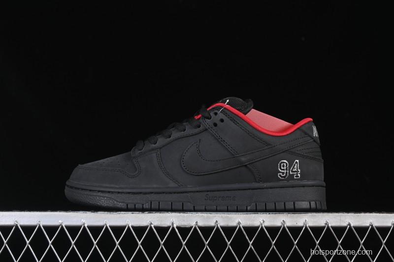 Nike Supreme x Nike SB Dunk Low Ocean Fog Limited Edition Black Warrior Low Top Casual Skate Shoes - HQ8487-001