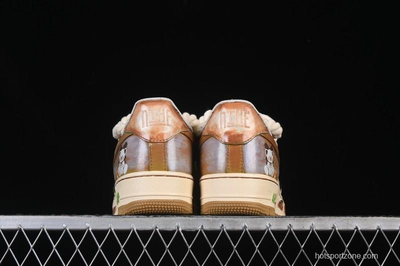 Nike Air Force 1 '07 Low Milk Coffee Bear Hand-Drawn Doodle Casual Sneakers - XL2321-666