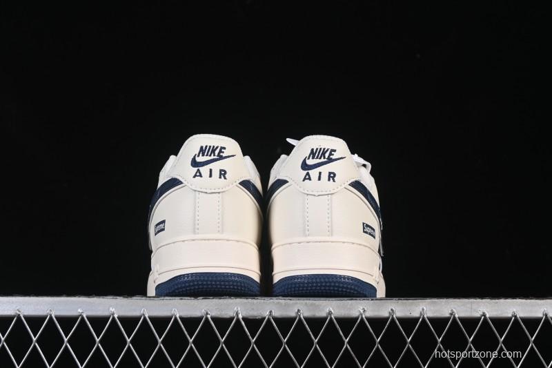 Nike Air Force 1'07 Low Supreme Co-branded Ripple Beige Blue Casual Skate Shoes - XY2025-001
