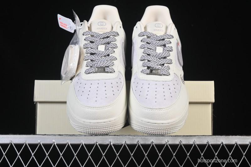 Nike Air Force 1'07 Low Gucci Collaboration White Light Brown Low-Top Casual Sneakers - YF9511-807