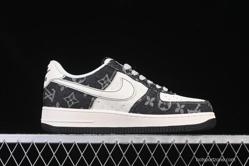 Nike Air Force 1 '07 Low LV Collaboration Denim Beige Black Stitching Casual Sneakers - MZ9588-815