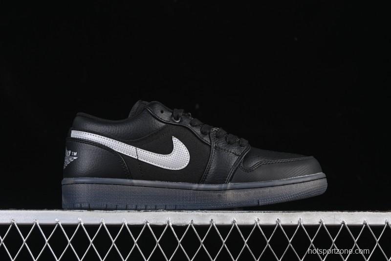 Nike Air Jordan 1 Low AJ1 Black White Canvas Patch Low Top Casual Basketball Shoes - HV5968-001