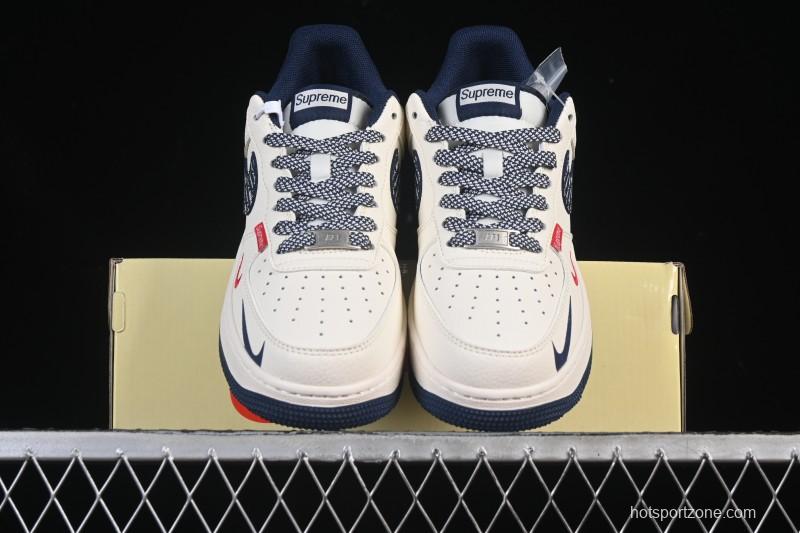 Nike Air Force 1'07 Low Collaboration Beige Camouflage Red Blue Hook Casual Skate Shoes - XD2588-609