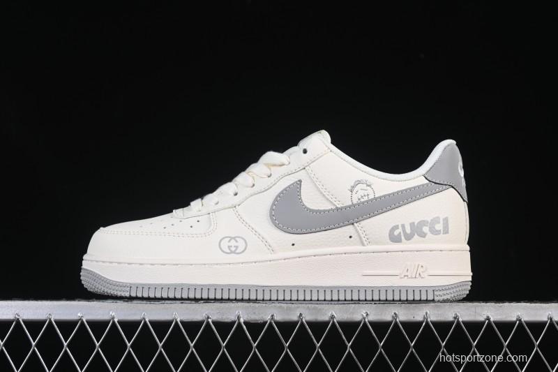 Nike Air Force 1 '07 Low Gucci Collaboration Ghost Face Beige Gray Casual Sneakers - QW5836-024