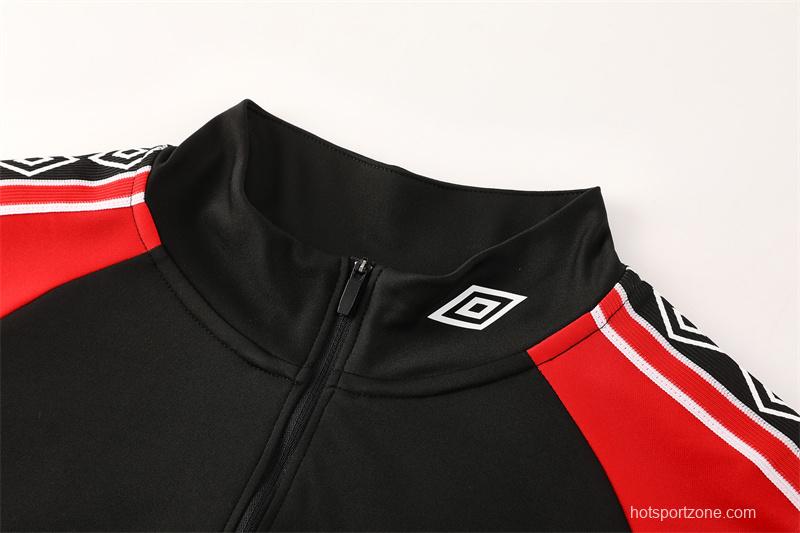 Retro 98/99 Manchester United Black Half Zipper Jacket