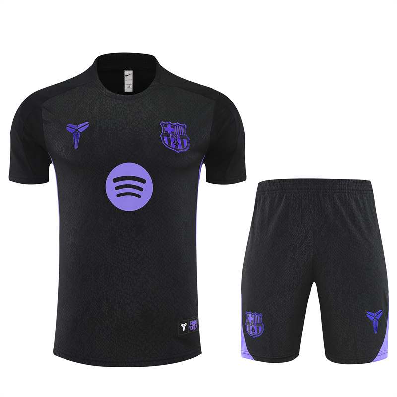 25/26 Barcelona Black Joint Edition with XS Short Sleeve+Soccer Shorts