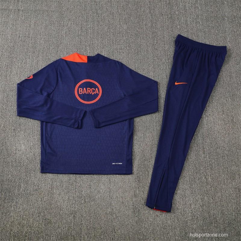 Player Version 25/26 Barcelona Royal Blue T90 Half Zipper Jacket+Long Pants