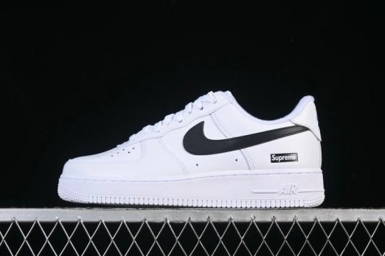 Nike Air Force 1 '07 Low Supreme Collaboration Casual Sneakers with Full-Length Air Cushion - CU9225-102