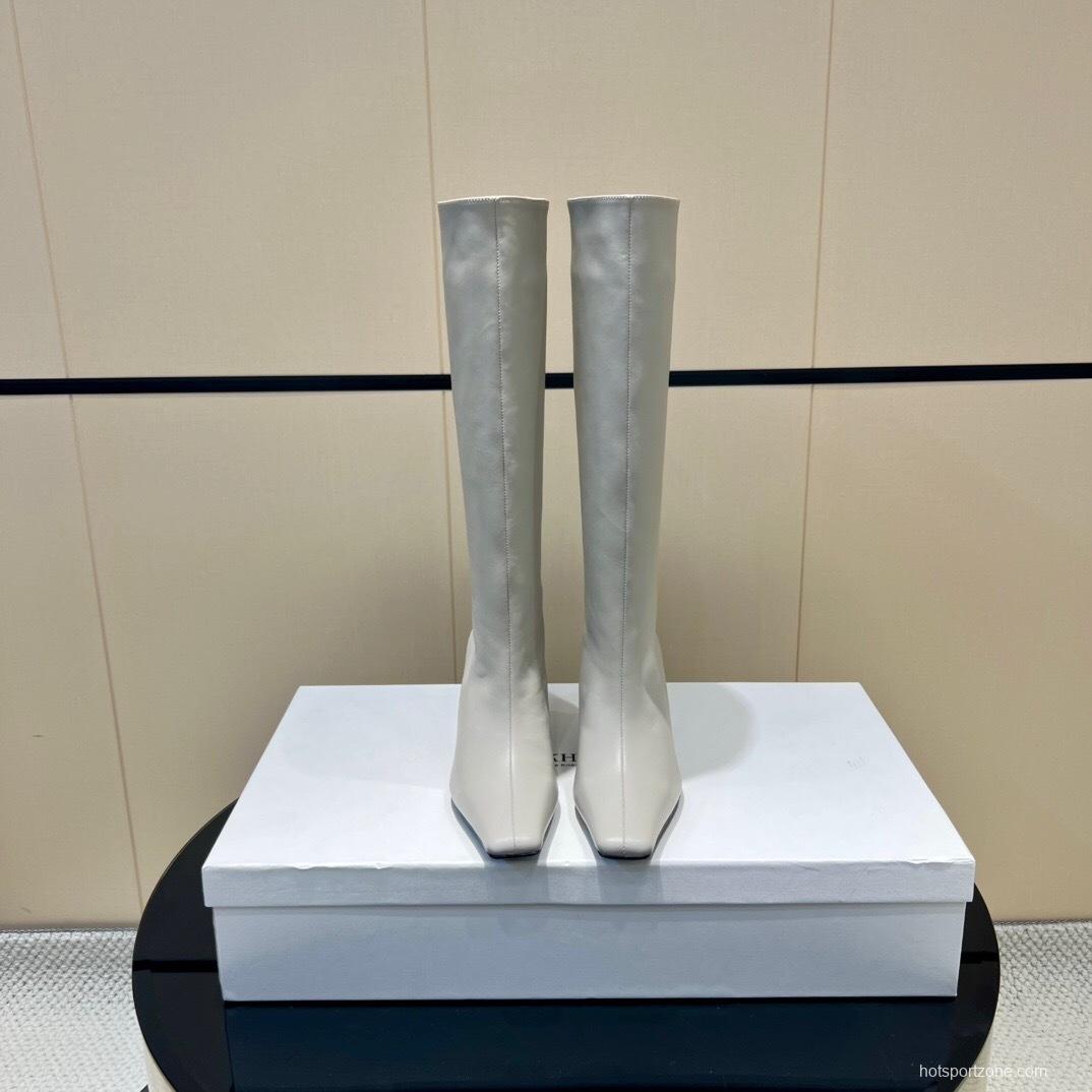 Khaite 2025 SS Square Toe Slip-On High Boots - KFY00490