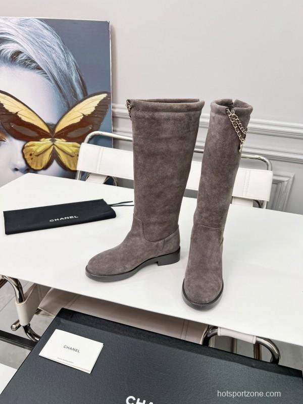 Chanel 2025/SS Quilted Leather Chain CC Logo Flat Ankle Boots - LY00510