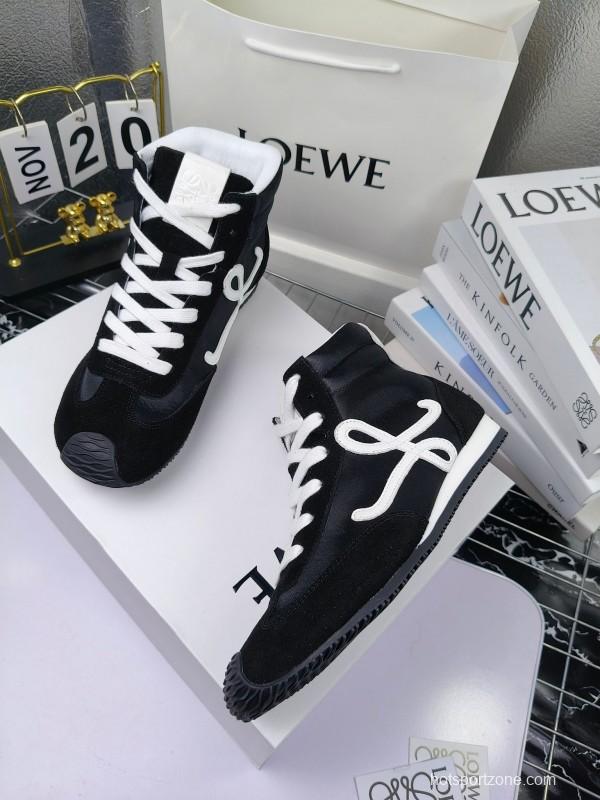LOEWE High-Top German Training Sneakers Retro Fashion Casual White Shoes - LY00330