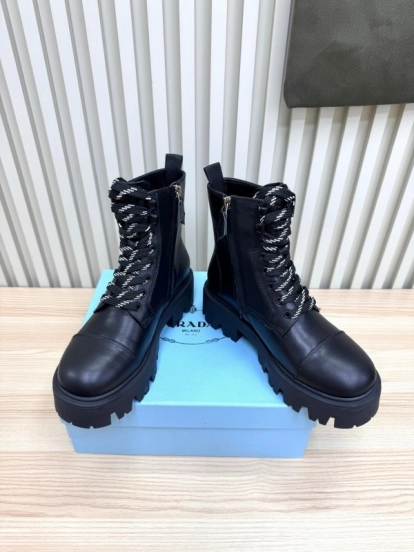 Prada 2025/SS Platform Martin Boots with Iconic Triangle Logo - LY0350