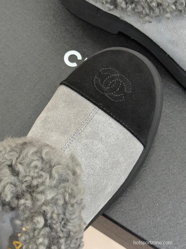 Chanel 2025/SS Double C Color-Block Shearling Snow Boots - KFY00270