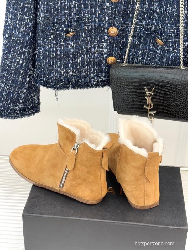 ALAIA Minimalist Side Zipper Retro Snow Boots - KFY00320