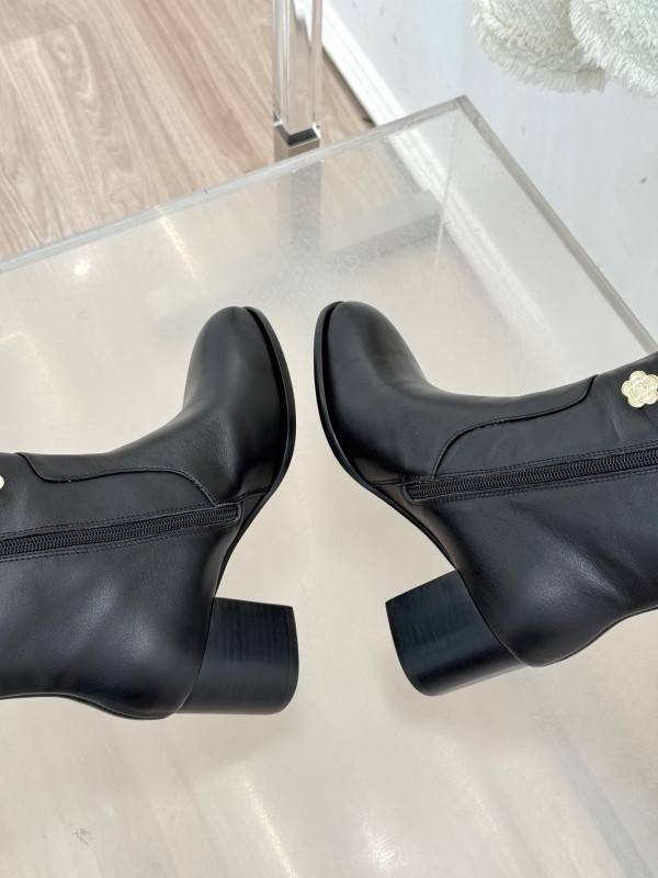 Chanel 2025/SS Double C Metal Buckle High Heel Boots - KFY00530
