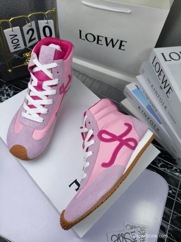 LOEWE High-Top German Training Sneakers Retro Fashion Casual White Shoes - LY00330