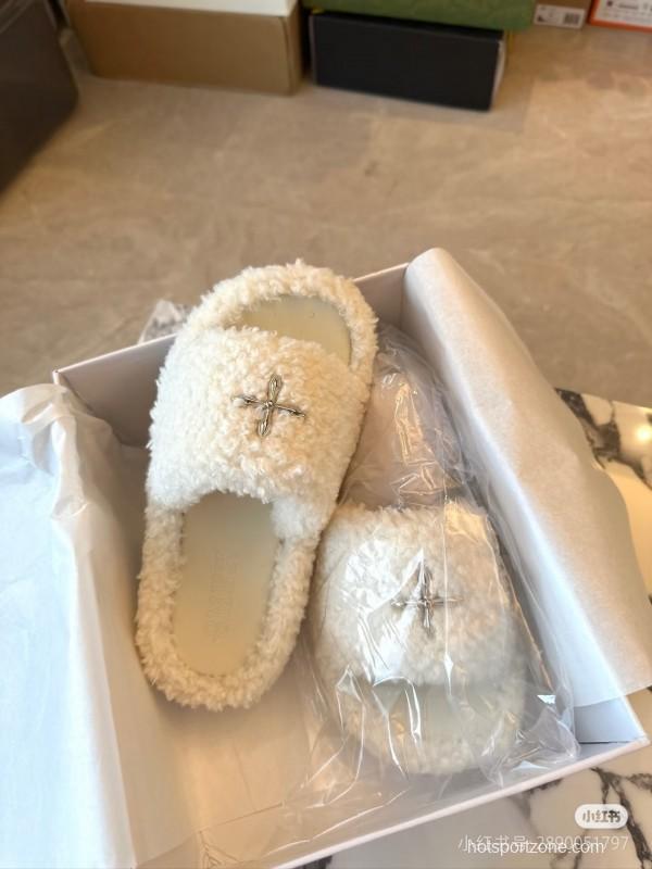 Adidas 2025 SS SMFK Fur Slippers Latest Popular Cross Pattern - KFY00230