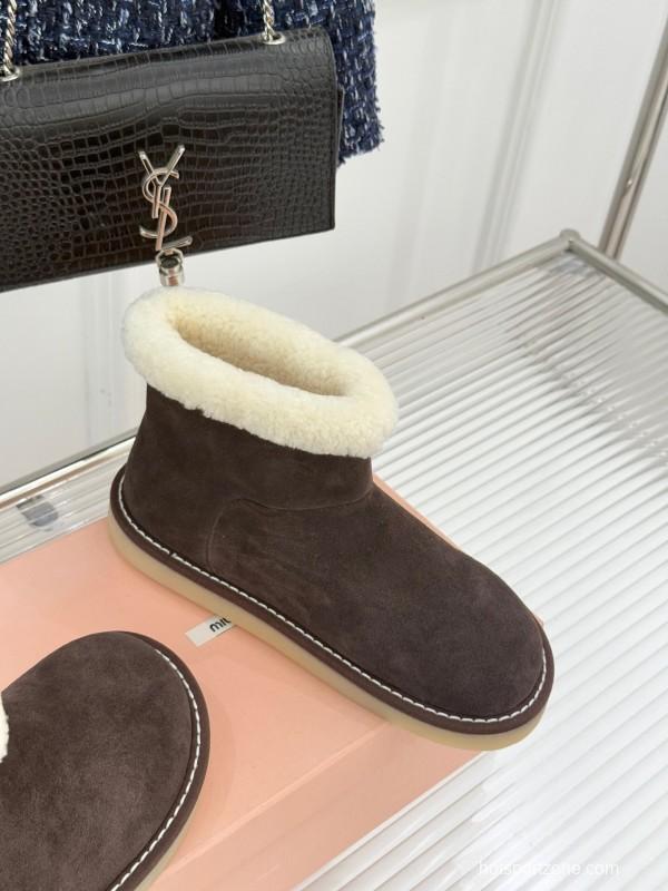 Miu Miu Retro Shearling Platform Snow Boots - KFY00300
