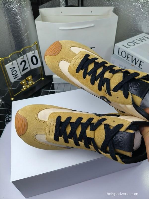 LOEWE High-Top German Training Sneakers Retro Fashion Casual White Shoes - LY00330
