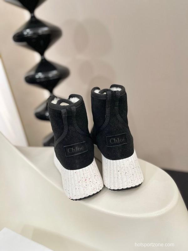 Chloe 2025 SS New Snow Boots with Imported Suede and Genuine Wool - LY00350