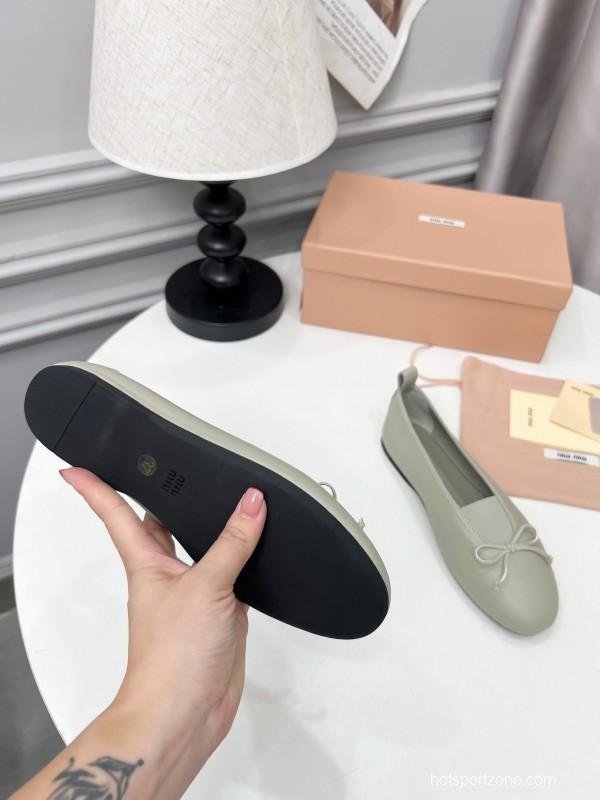Miu Miu Ballet Flats Bow Mary Jane Shoes - LY00260