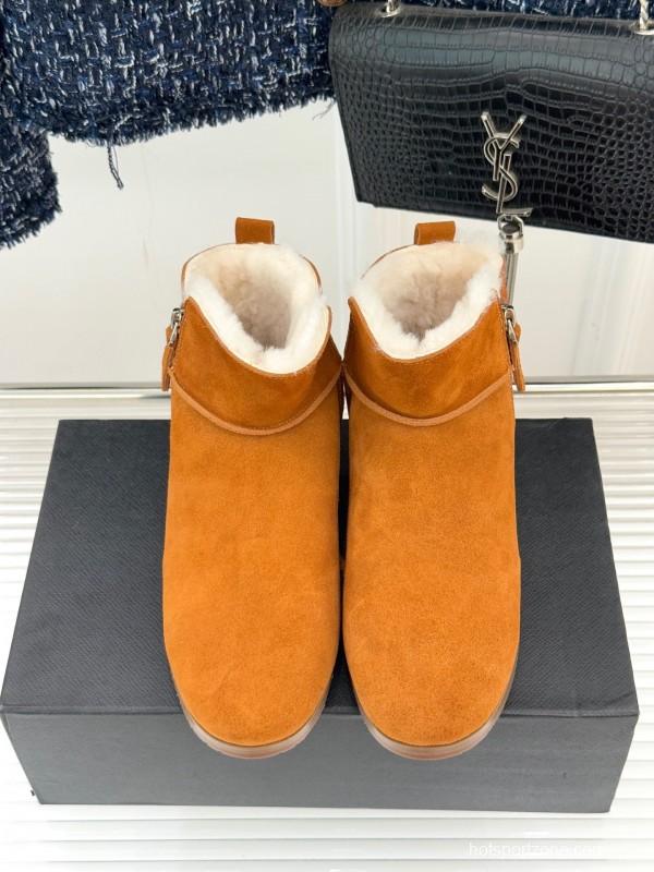 ALAIA Minimalist Side Zipper Retro Snow Boots - KFY00320