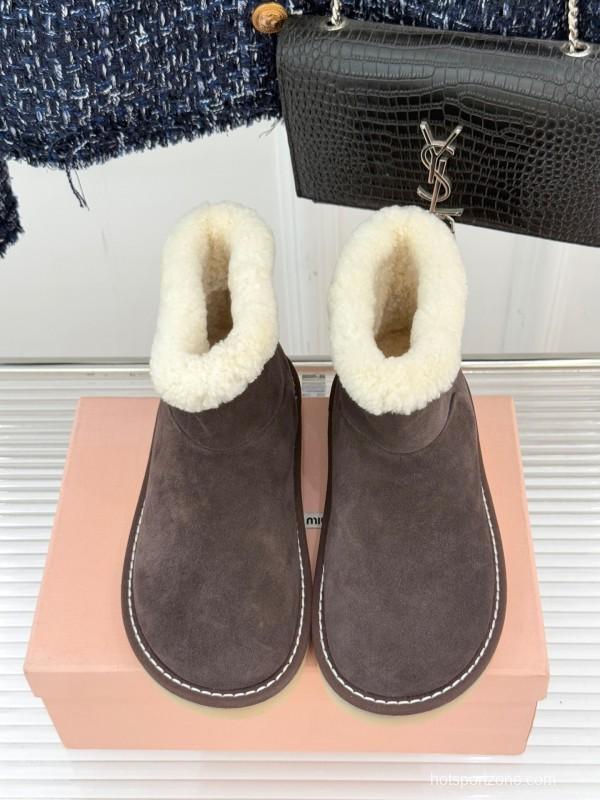 Miu Miu Retro Shearling Platform Snow Boots - KFY00300