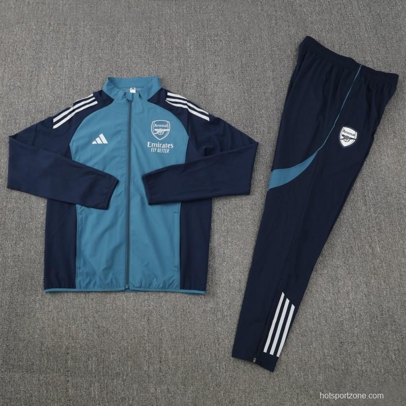 25/26 Arsenal Blue Full Zipper Jacket+Long Pants S-3XL