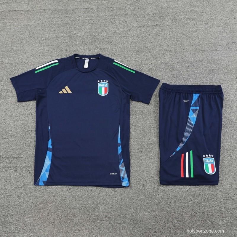 2025 Italy Royal Blue Short Sleeve+Soccer Shorts