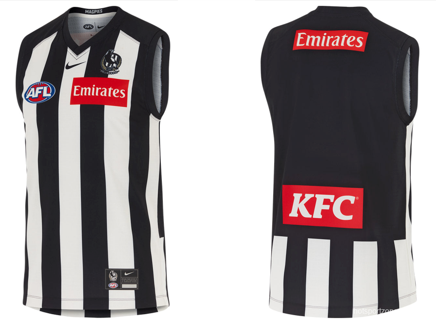 25/26 Collingwood Magpies Black and White Striped Jersey